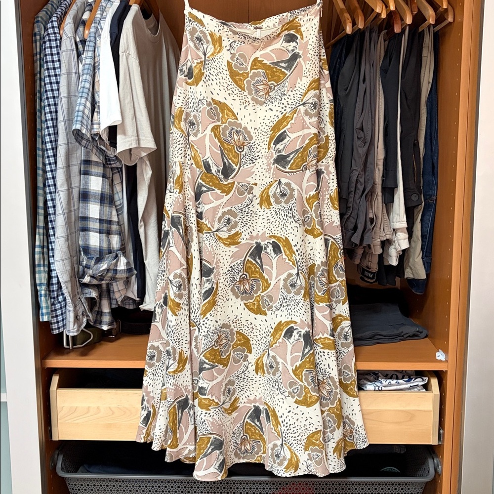 Free People Floral Maxi Skirt with slit